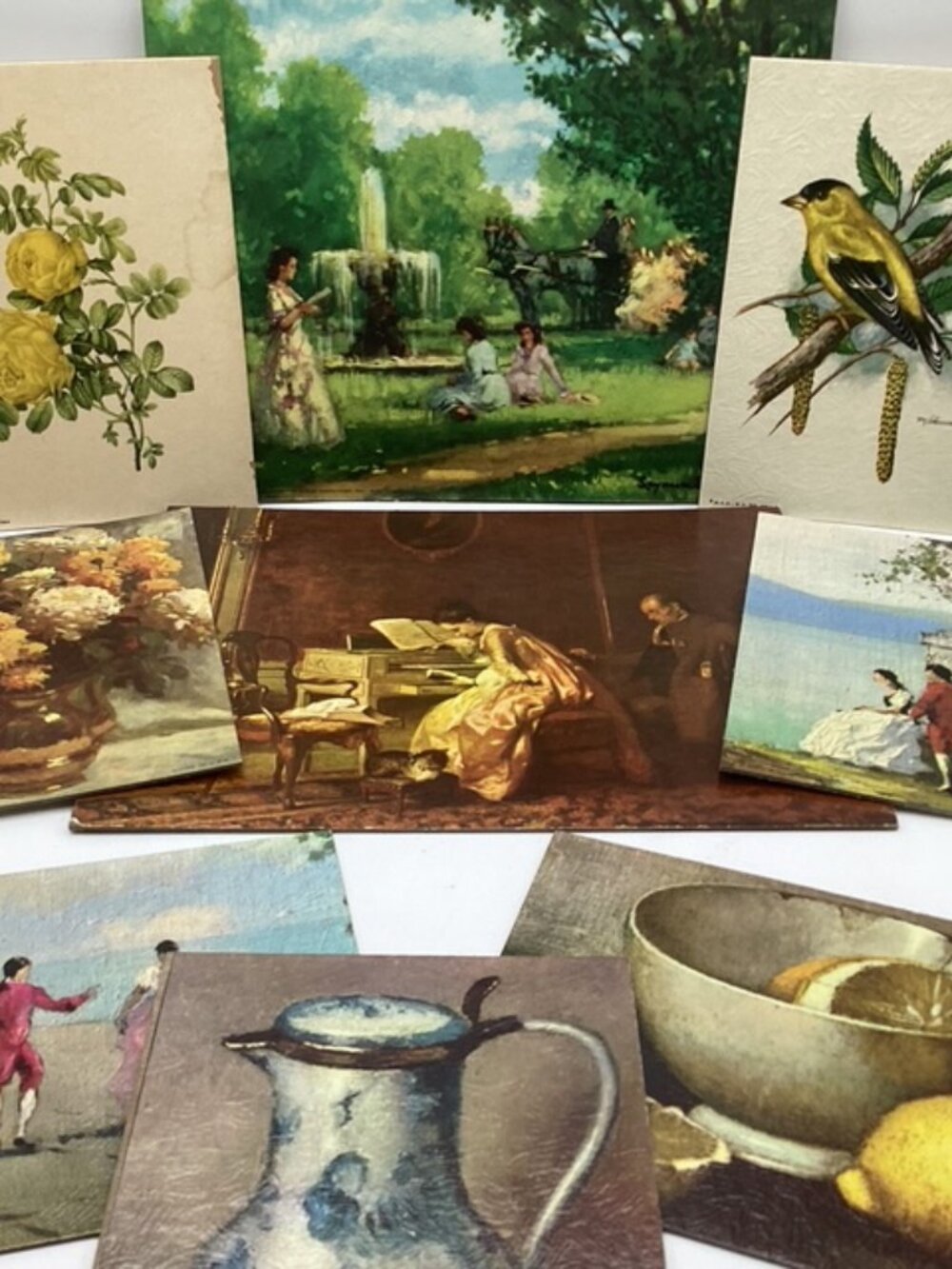 Nine Vintage MCM‎ 1960's Lithographs Unframed 8x10's & 5x7's Very Good Condition